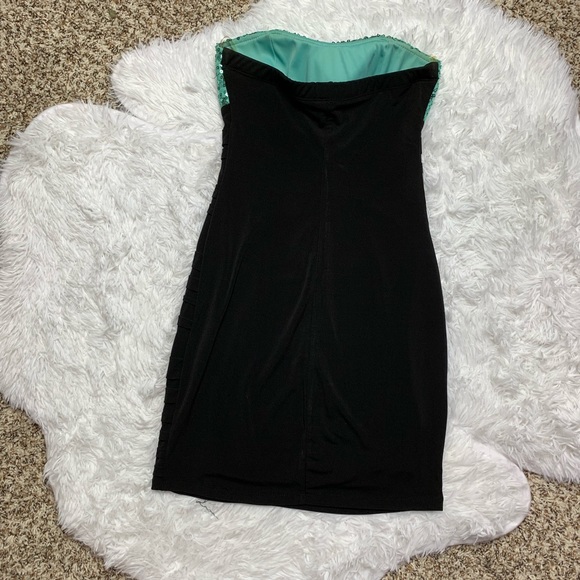 Ruby Rox Strapless Black and Mint Dress Small - Picture 3 of 5